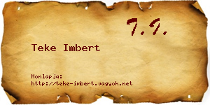 Teke Imbert névjegykártya